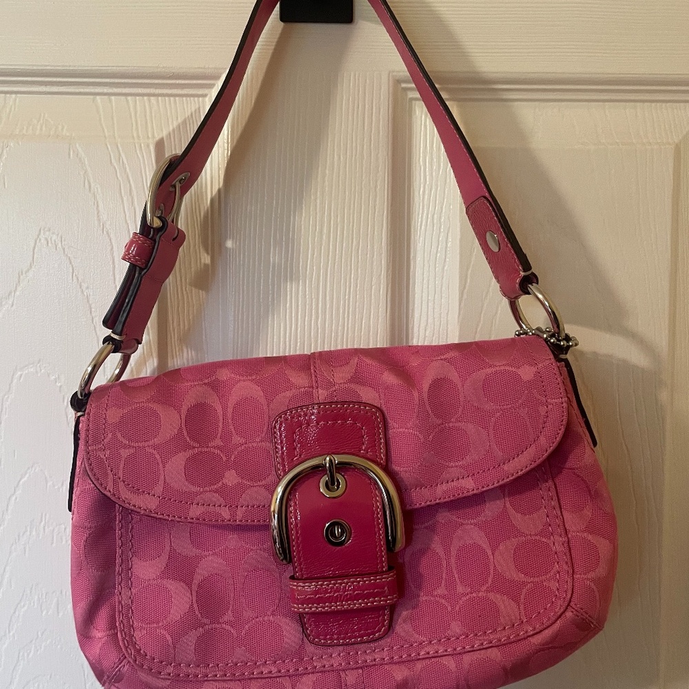 Rare Hot Pink Y2k Coach Boho Buckle Shoulder Bag